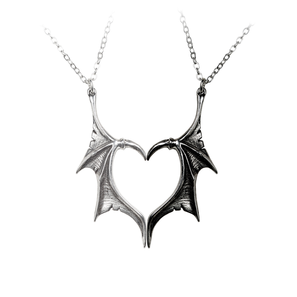 Alchemy - Darkling Heart - Friendship Pendant Necklace - Silver coloured/Black